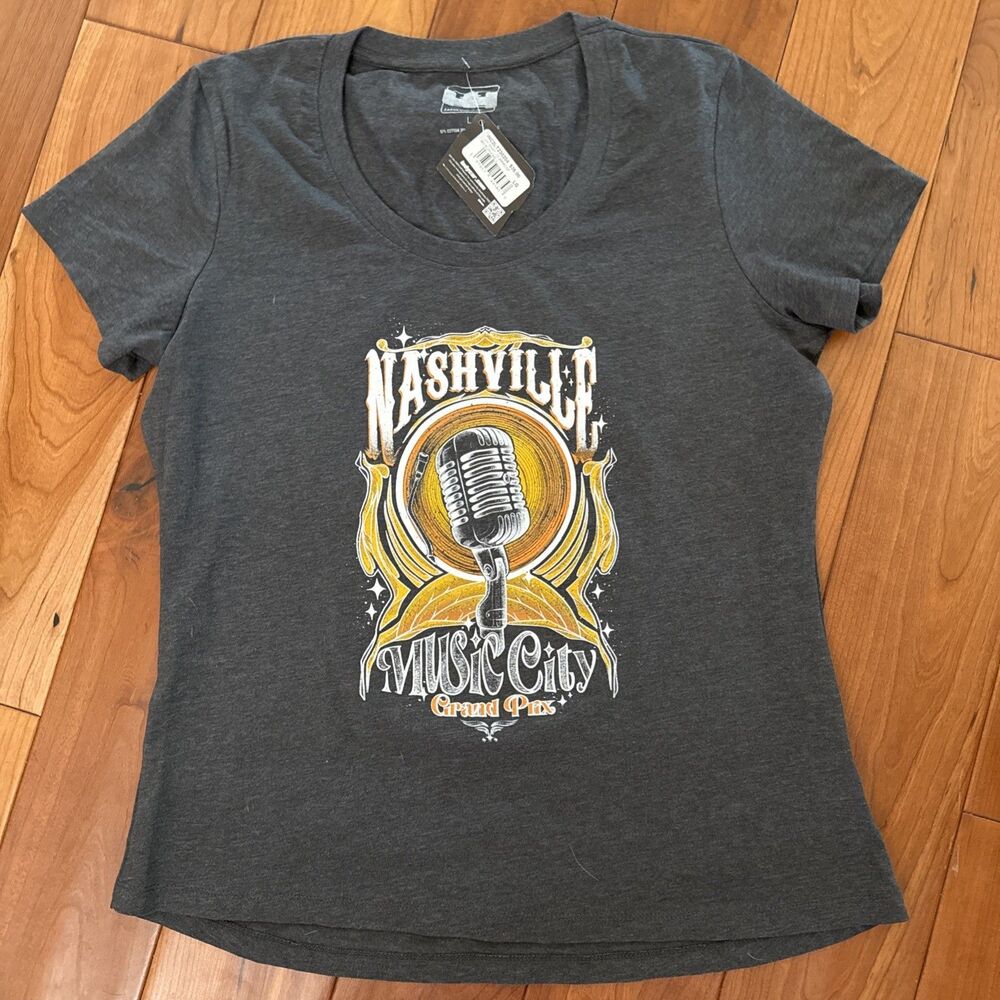 Indycar Shirt Womens Large Gray Indy Racing Nashville Grand Prix Music City